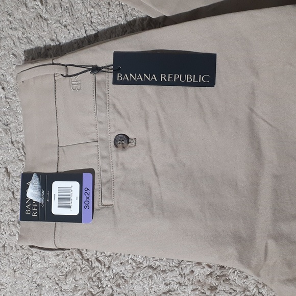 NWT Banana Republic Flat Front Straight Fit Chinos - Khaki - Various Sizes - Picture 2 of 7